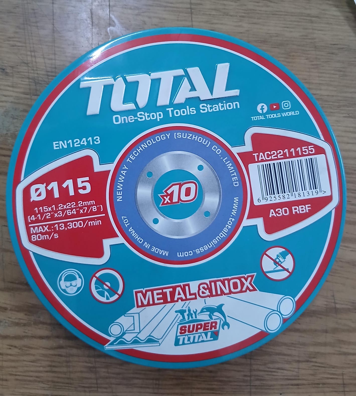 TOTAL DISCO ABRASIVO PARA CORTE